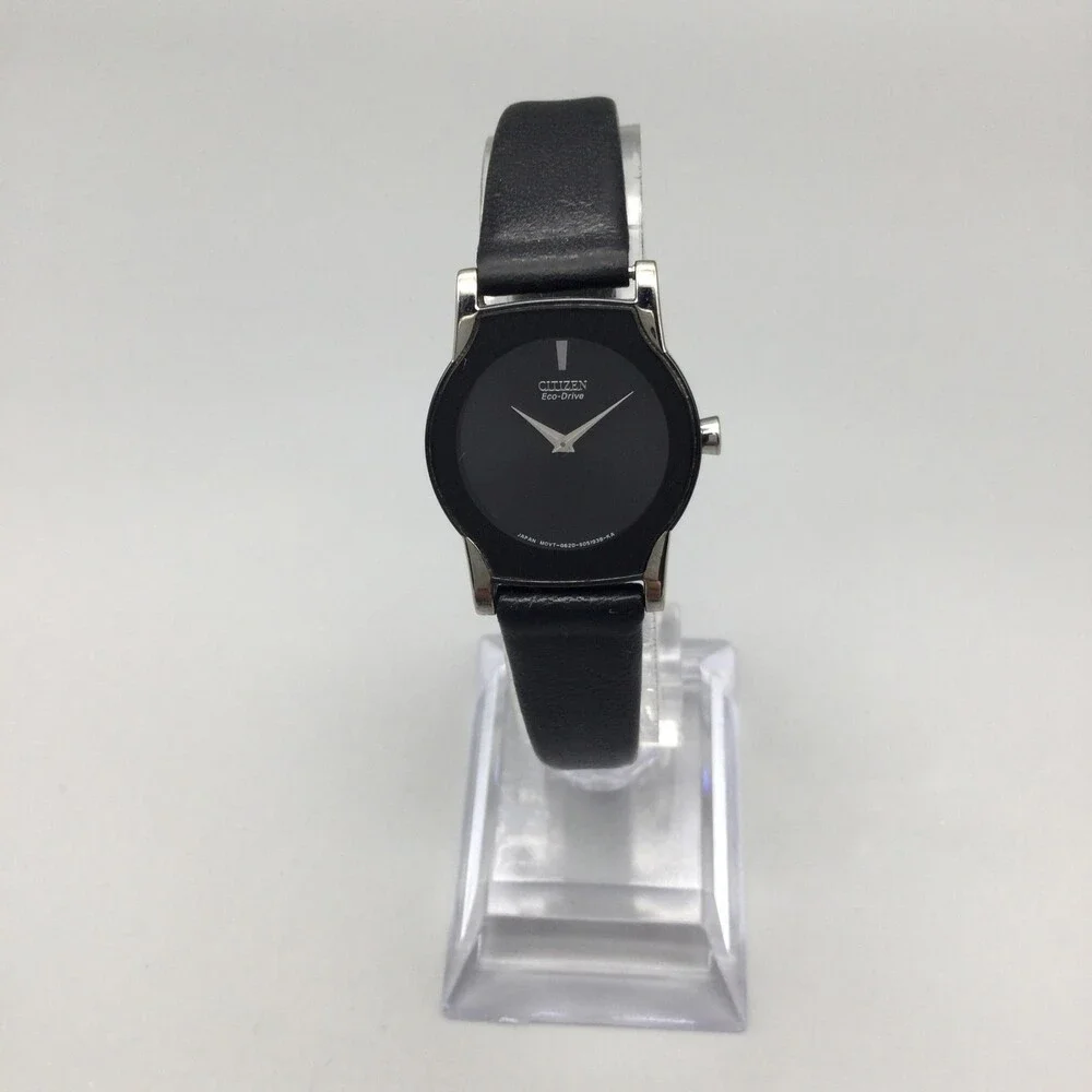 Citizen Eco-Drive Womens Watch 24mm Black Dial Leather Solar G620-5030676